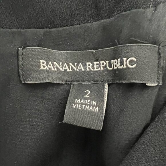 Banana Republic Womens A Line Dress Solid Black V Neck Sleeveless Knee Length 2 - Picture 11 of 11